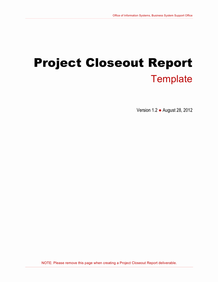 Project Closeout Report Template Lovely Project Closeout Report Template In Word and Pdf formats