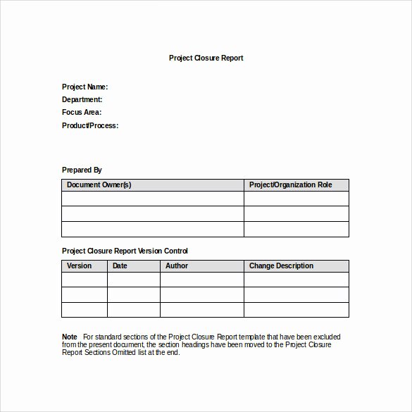 Project Closeout Report Template Lovely Sample Project Closure Template 9 Free Documents In Pdf