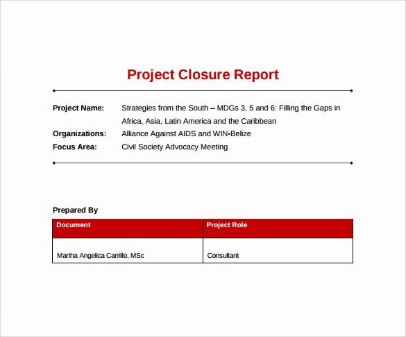Project Closeout Report Template Luxury Project Closure Template 9 Download Free Documents In