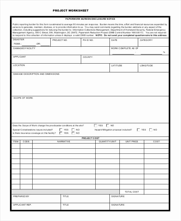 Project Data Sheet Template Best Of 10 Worksheet Templates Free Sample Example format