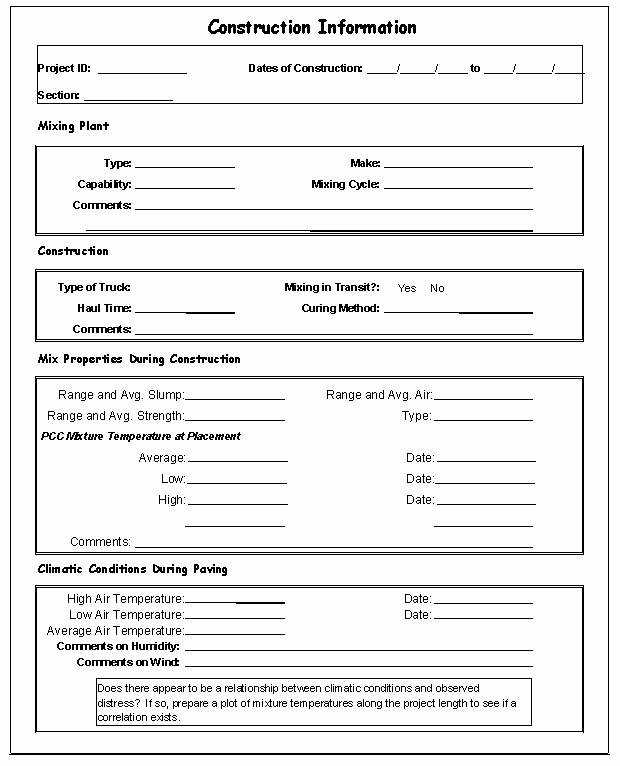 Project Data Sheet Template Best Of Appendix A – Field Data Collection forms Guidelines for