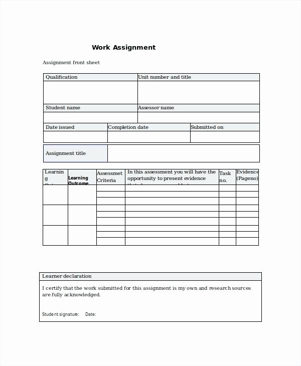Project Data Sheet Template Elegant Task assignment Template