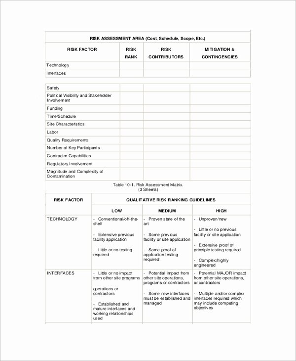 Project Data Sheet Template Lovely 8 Sample Project Risk assessments