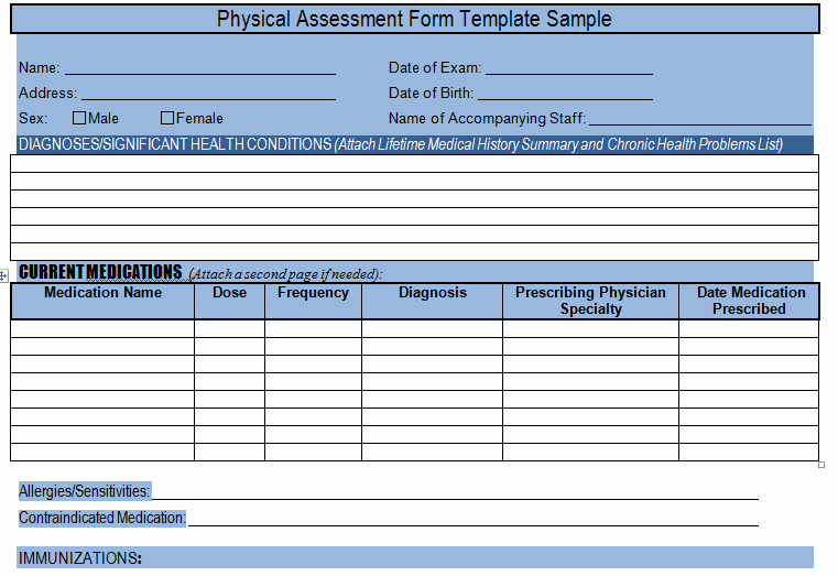 Project Information Sheet Template Best Of Get Physical assessment form Template Sample – Project