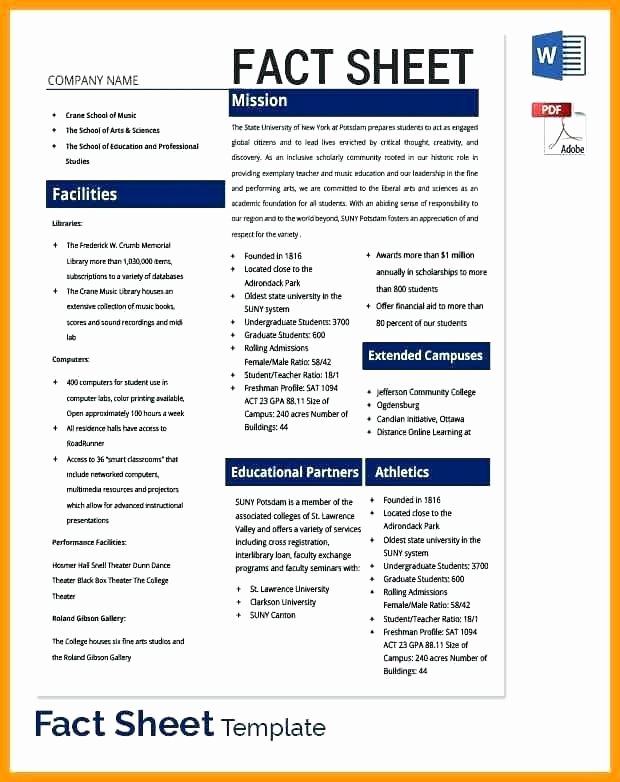 Project Information Sheet Template Lovely 9 10 Templates for Fact Sheets In Word