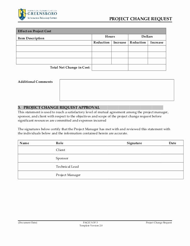 Project Request form Template Inspirational Project Change Request Template V2 0