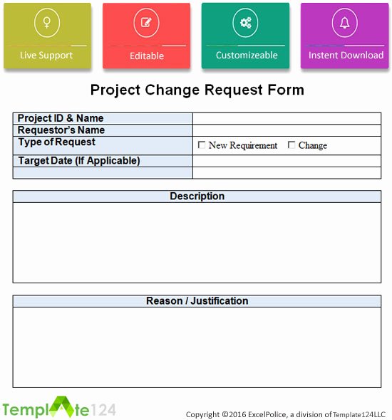 Project Request form Template Luxury Project Change Request Template Excel Word