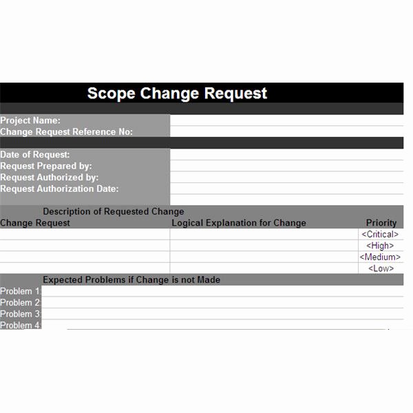 Project Request form Template New A Scope Change Template for Projects