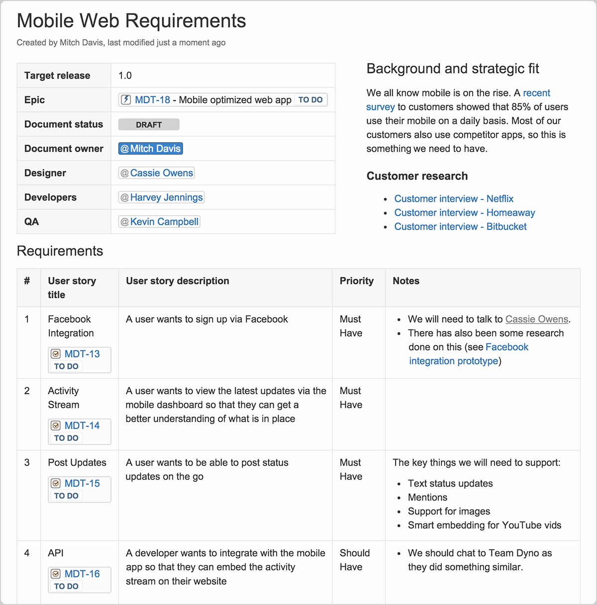 Project Requirements Document Example Inspirational Creating A Lean Mean Product Requirements Machine the