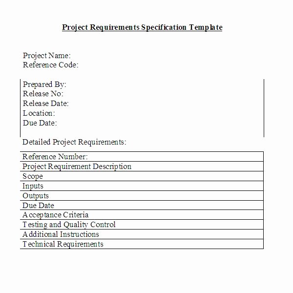 Project Requirements Document Example New Free Downloadable Project Requirements Specifications Template