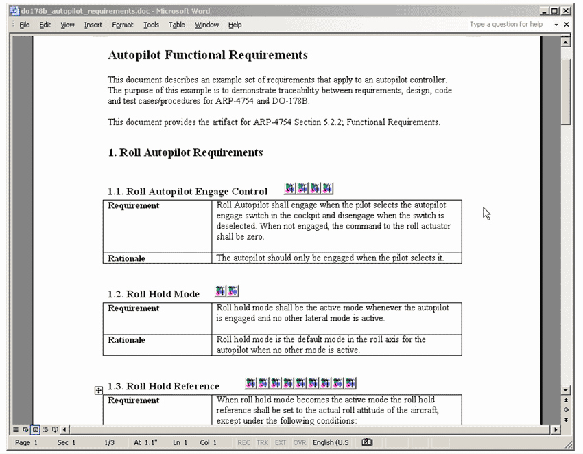 Project Requirements Document Example Unique Model Based Design for Do 178b