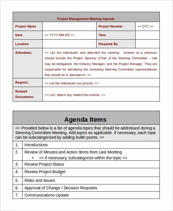 Project Status Meeting Agenda Awesome Project Management Template 10 Free Word Pdf Documents
