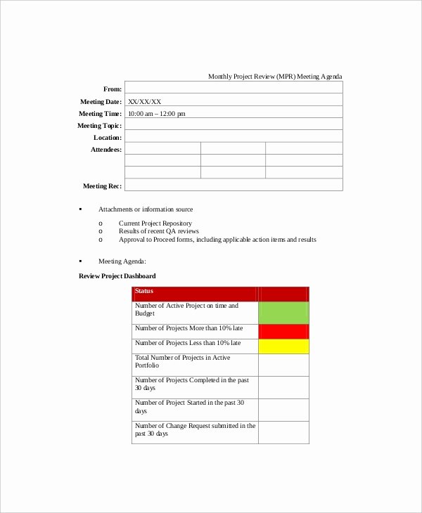 Project Status Meeting Agenda Fresh 9 Project Meeting Agenda Templates Pdf Doc