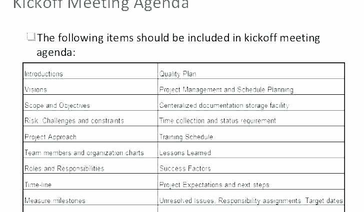 Project Status Meeting Agenda Unique Status Meeting Agenda Template