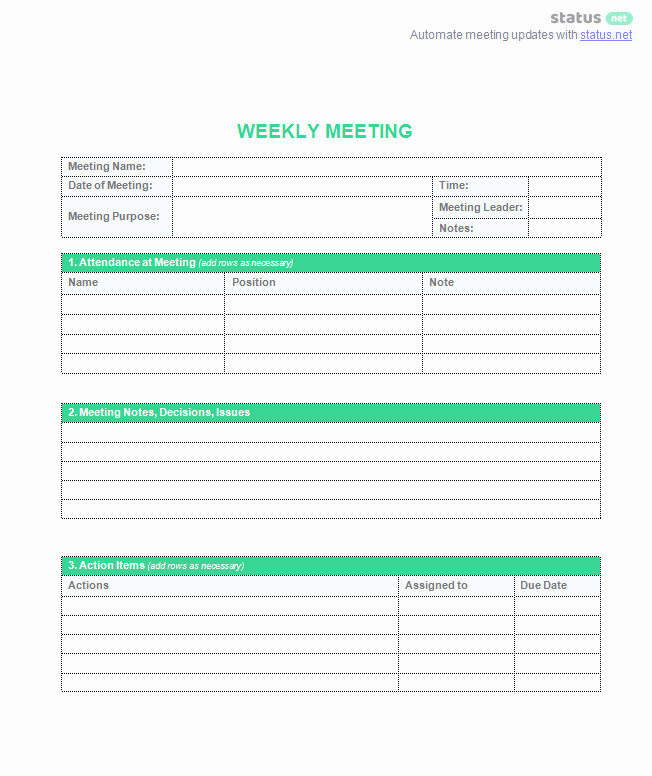 Project Status Meeting Template Awesome Weekly Meeting Agenda Template Download [plus Sample Schedule]