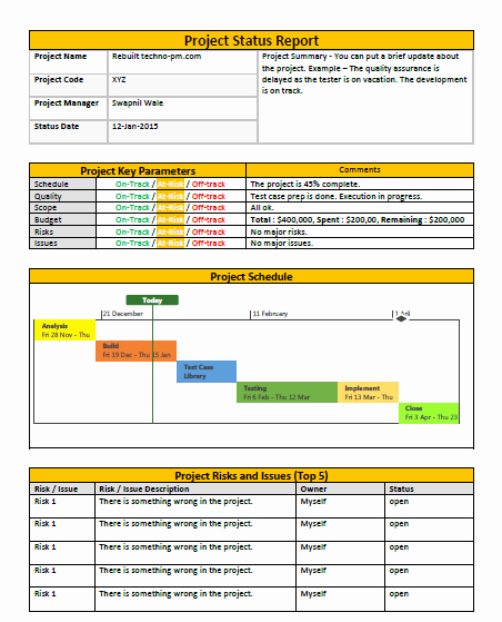 Project Status Meeting Template Inspirational E Page Project Status Report Template A Weekly Status