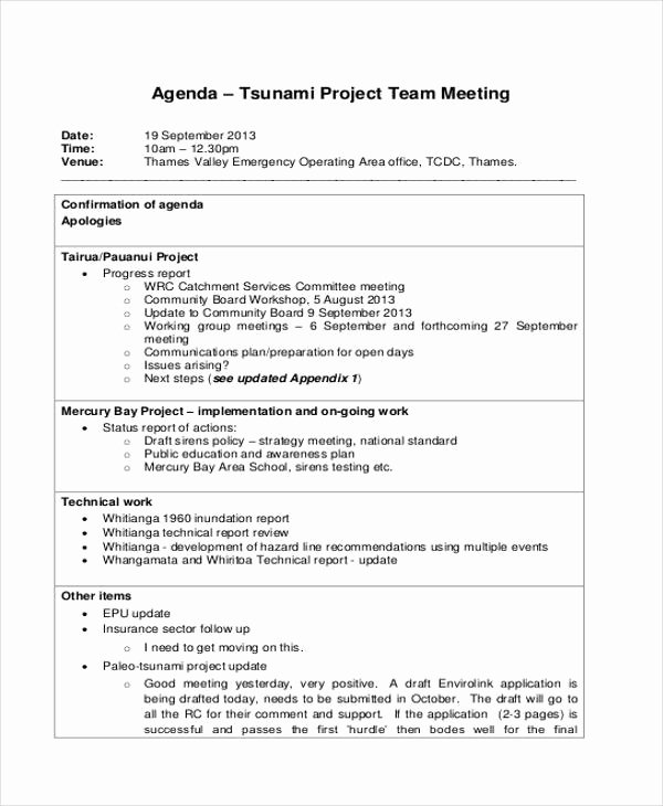 Project Status Meeting Template Luxury 33 Agenda Template Designs