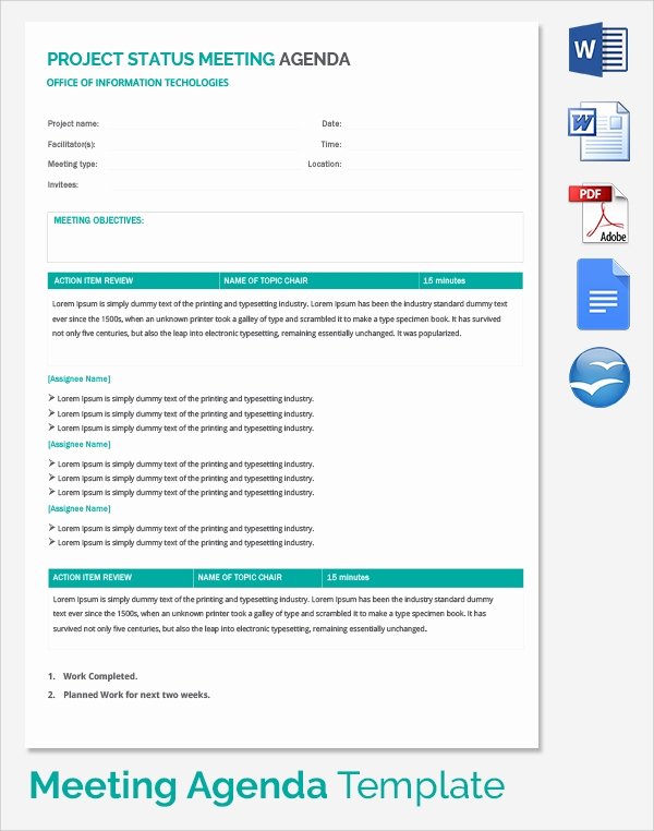 Project Status Meeting Template New Sample Sales Meeting Agenda – 15 Free Documents Download