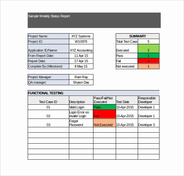 Project Status Report Template Excel Luxury Weekly Status Report Template 28 Free Word Documents