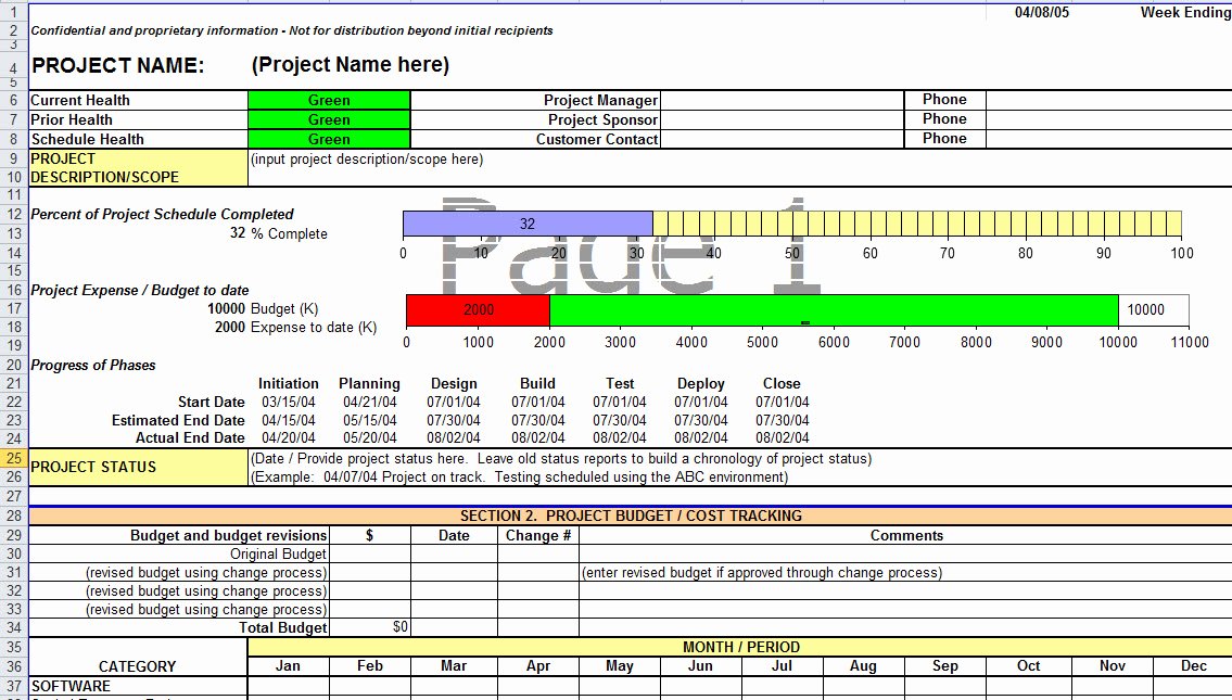 Project Status Report Template Excel Unique Project Status Report Template In Excel