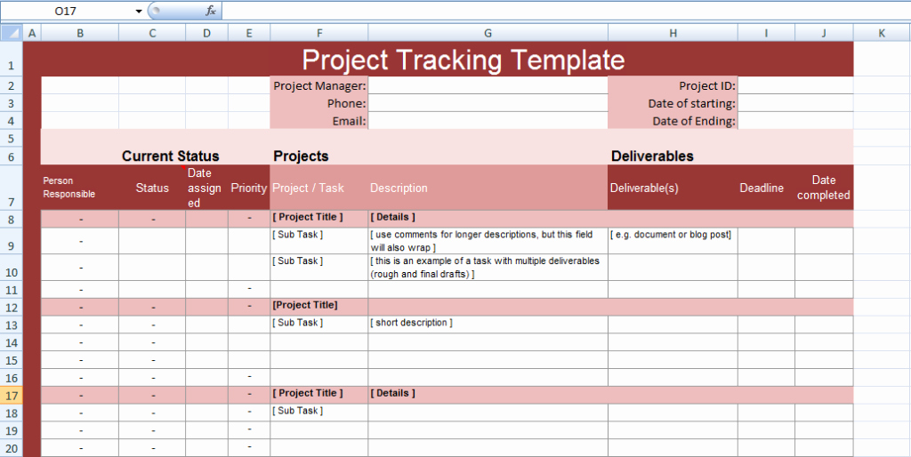 Project Status Template Excel Fresh Multiple Project Tracking Templates for Excel