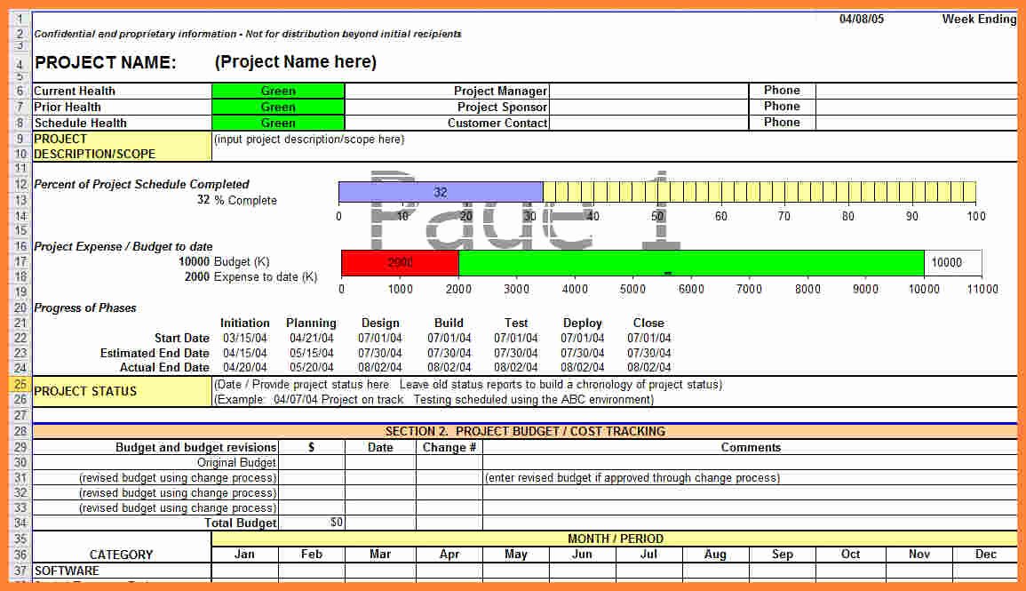 Project Status Template Excel Unique 28 Construction Project Status Report Template