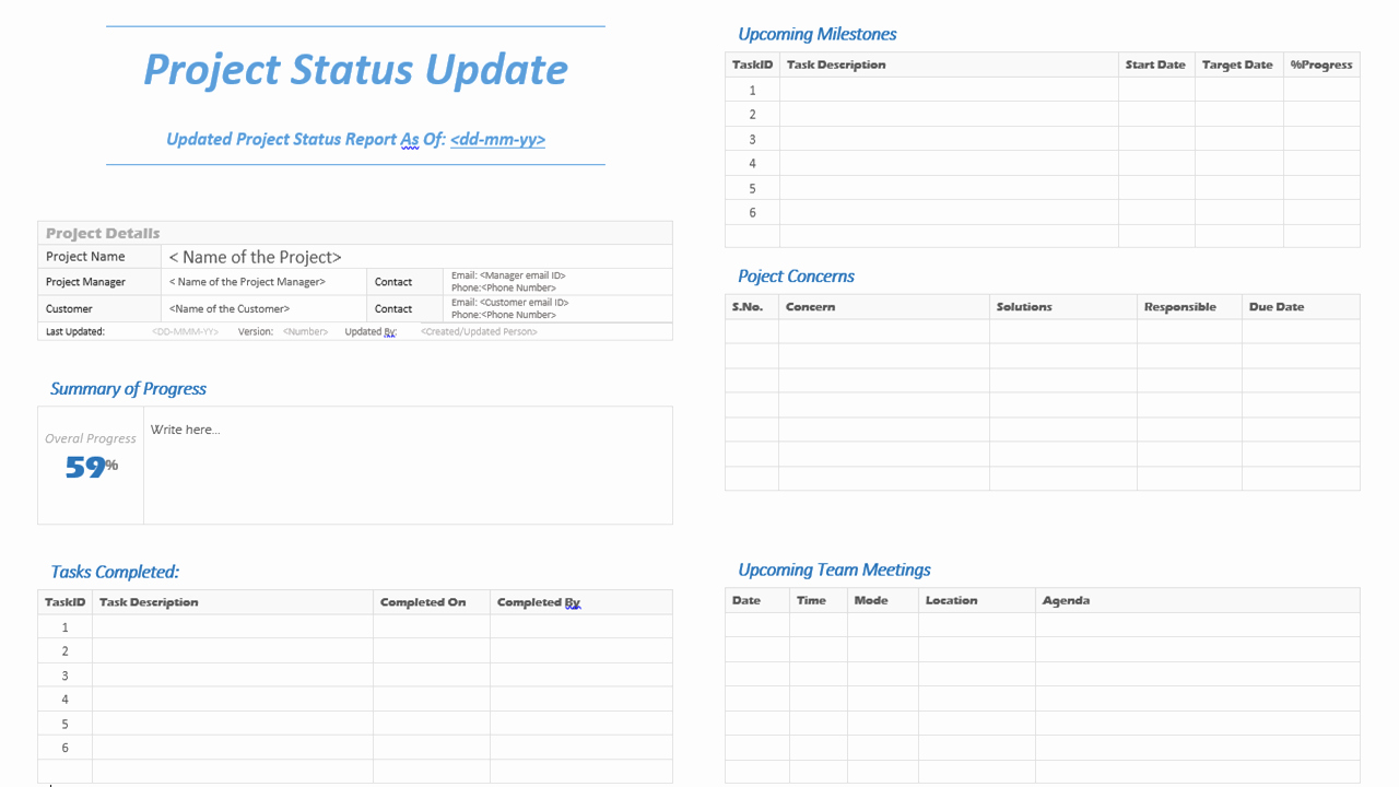 Project Status Update Email Sample Fresh Project Status Update Template Analysistabs Innovating