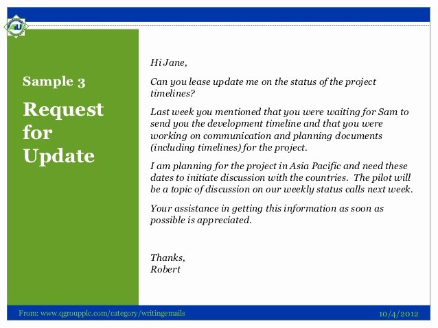 Project Status Update Email Sample Lovely Letter Requesting Status Of Job Application How to