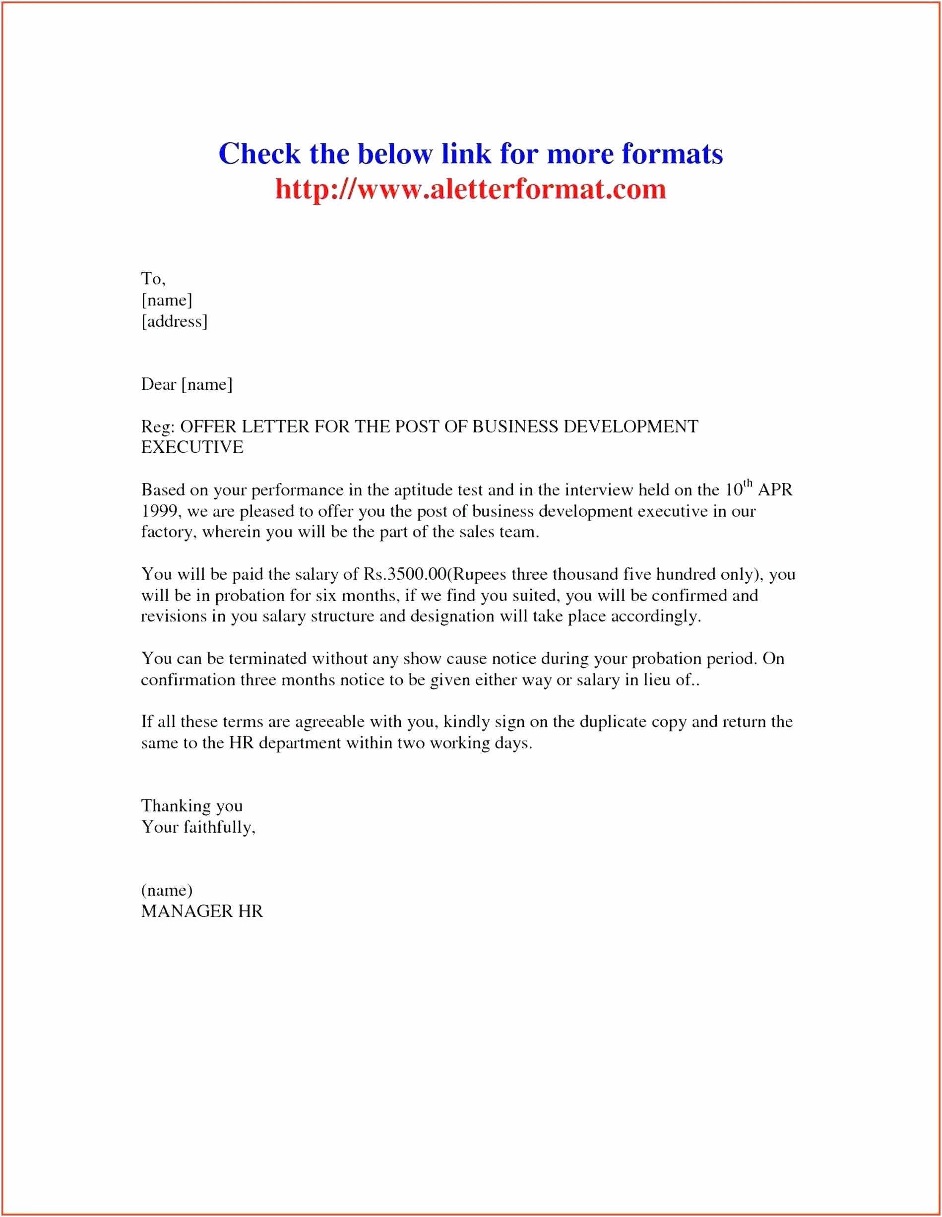 Promotion Announcement Letters Unique Valid Promotion Letter format Doc