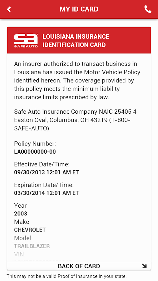 Proof Of Auto Insurance Template Free Inspirational Safeauto android Apps On Google Play