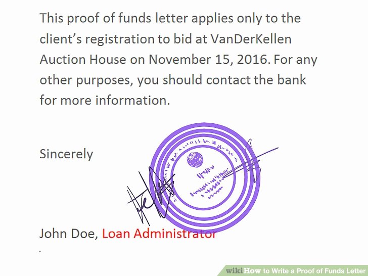 Proof Of Funds Letter Elegant How to Write A Proof Of Funds Letter 11 Steps with