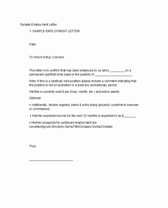 Proof Of No Income Letter Sample Beautiful 40 Proof Of Employment Letters Verification forms &amp; Samples