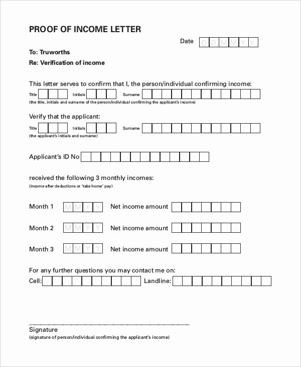 Proof Of No Income Letter Sample New 16 Proof Of In E Letters Pdf Doc