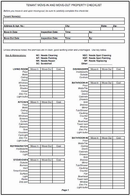 Property Management Maintenance Checklist Template Beautiful Move In and Move Out Rental Inspection Checklist