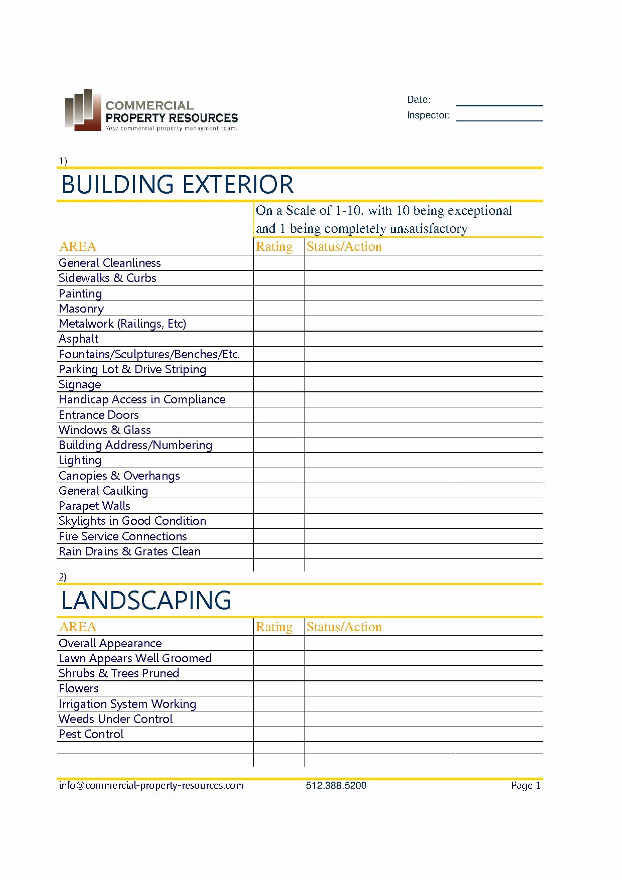 Property Management Maintenance Checklist Template Best Of Maintenance Checklists Mercial Property Resources