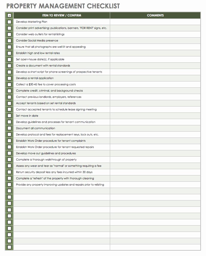 Property Management Maintenance Checklist Template Inspirational 18 Free Property Management Templates