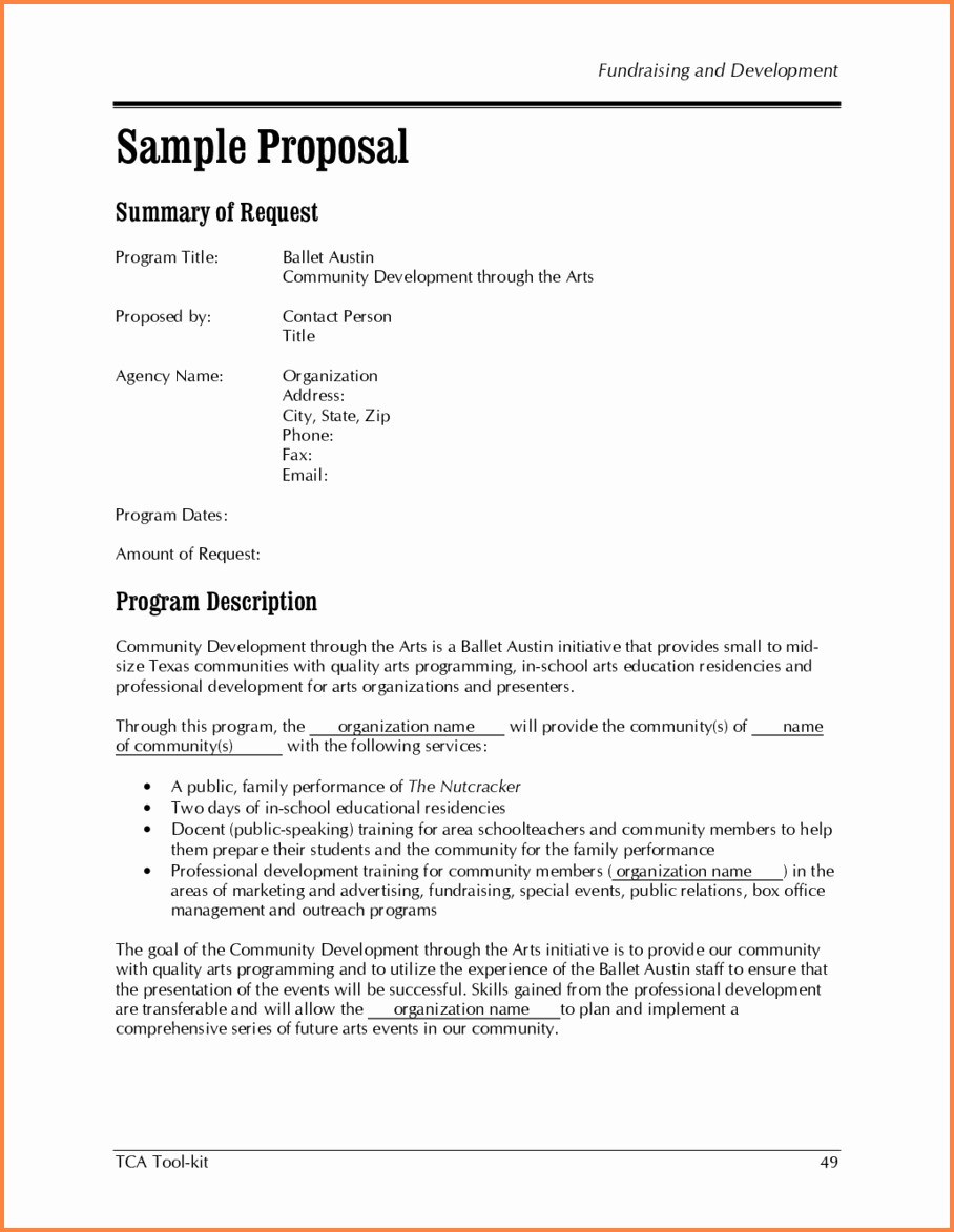 Proposal Email Sample Fresh Business Proposal format