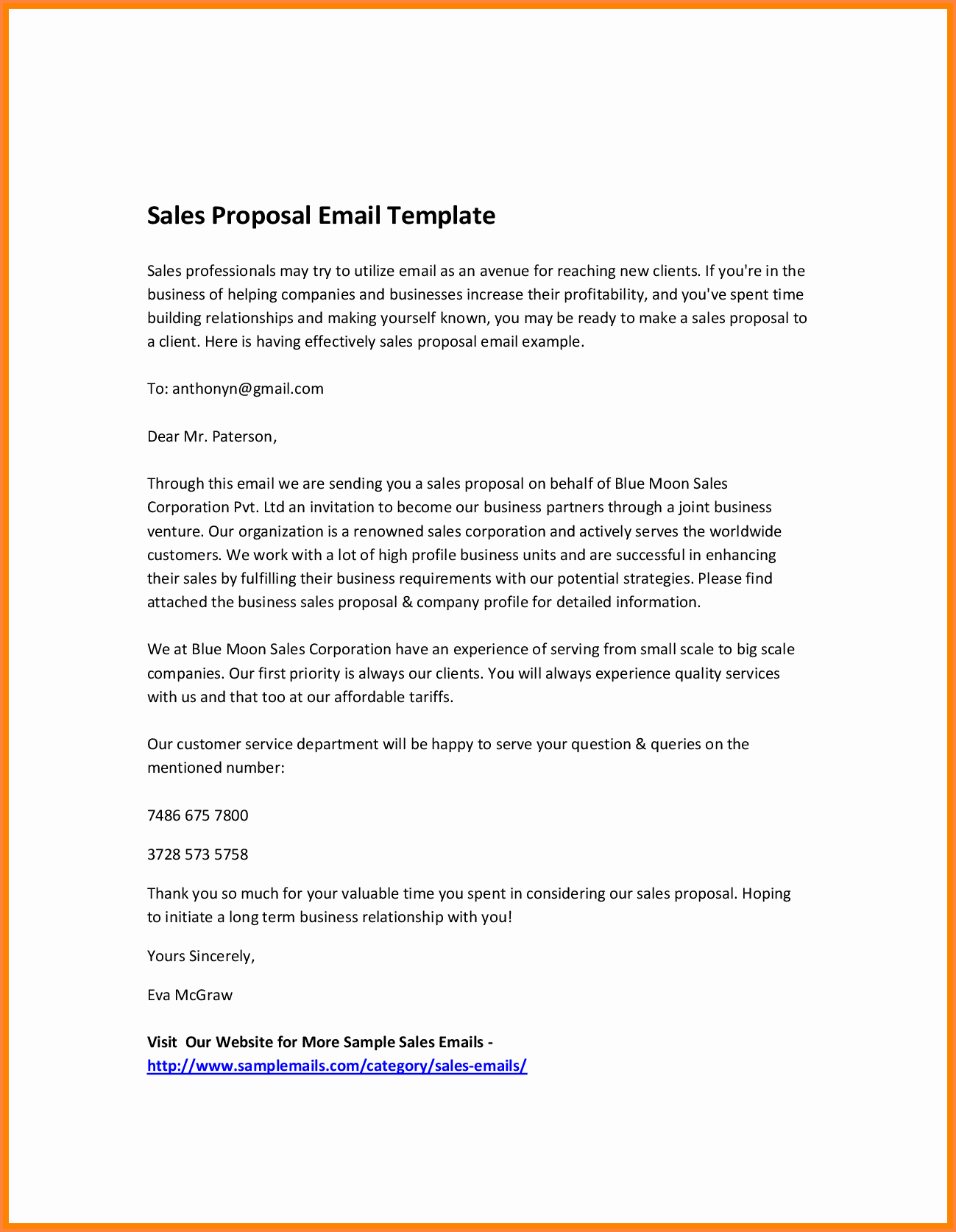 Proposal Email Sample Lovely 7 Email for Business Proposal with Example