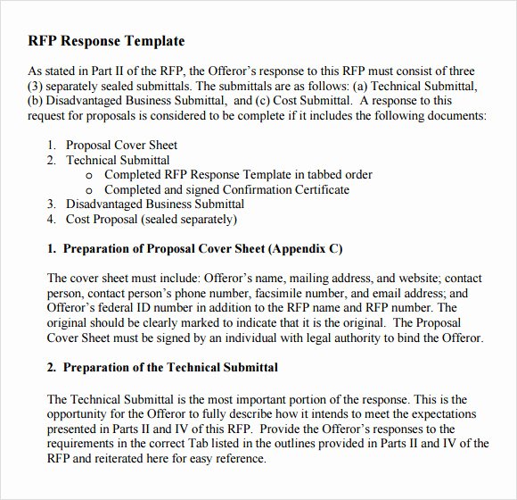 Proposal Email Sample Lovely Sample Rfp Response Template 8 Free Documents In Pdf