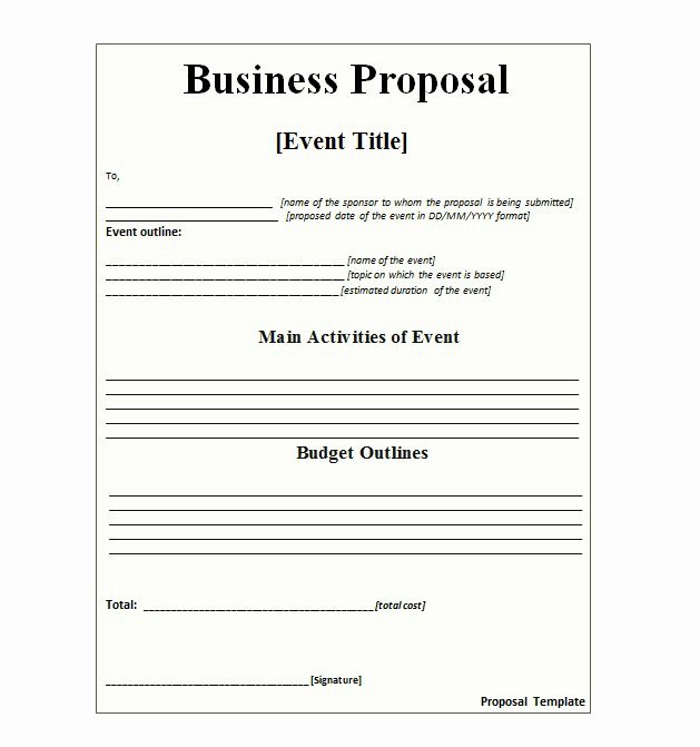 Proposal Outline Example Best Of 30 Business Proposal Templates &amp; Proposal Letter Samples