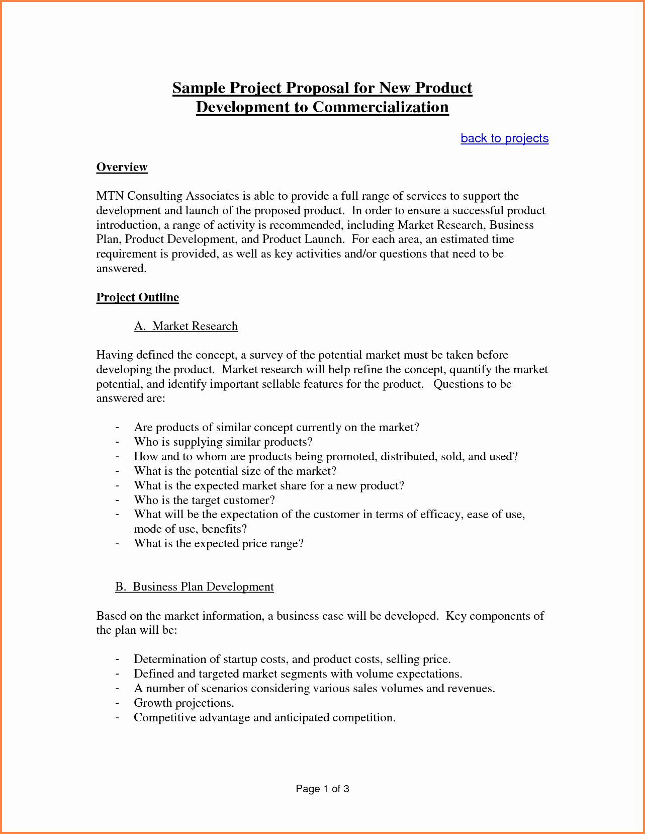 Proposal Outline Template Best Of 6 Sample Proposal Template for Project