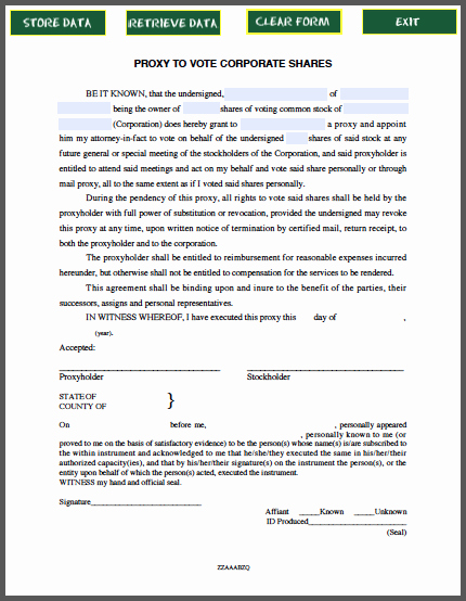 Proxy Letter Template New Proxy to Vote Corporate S Notice Free Fillable Pdf