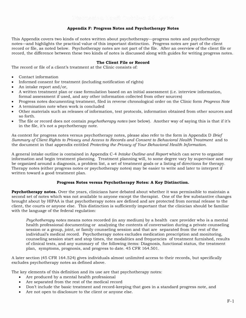 Psychotherapy Progress Note Template Pdf Elegant 8 Psychotherapy Note Templates for Good Record Keeping