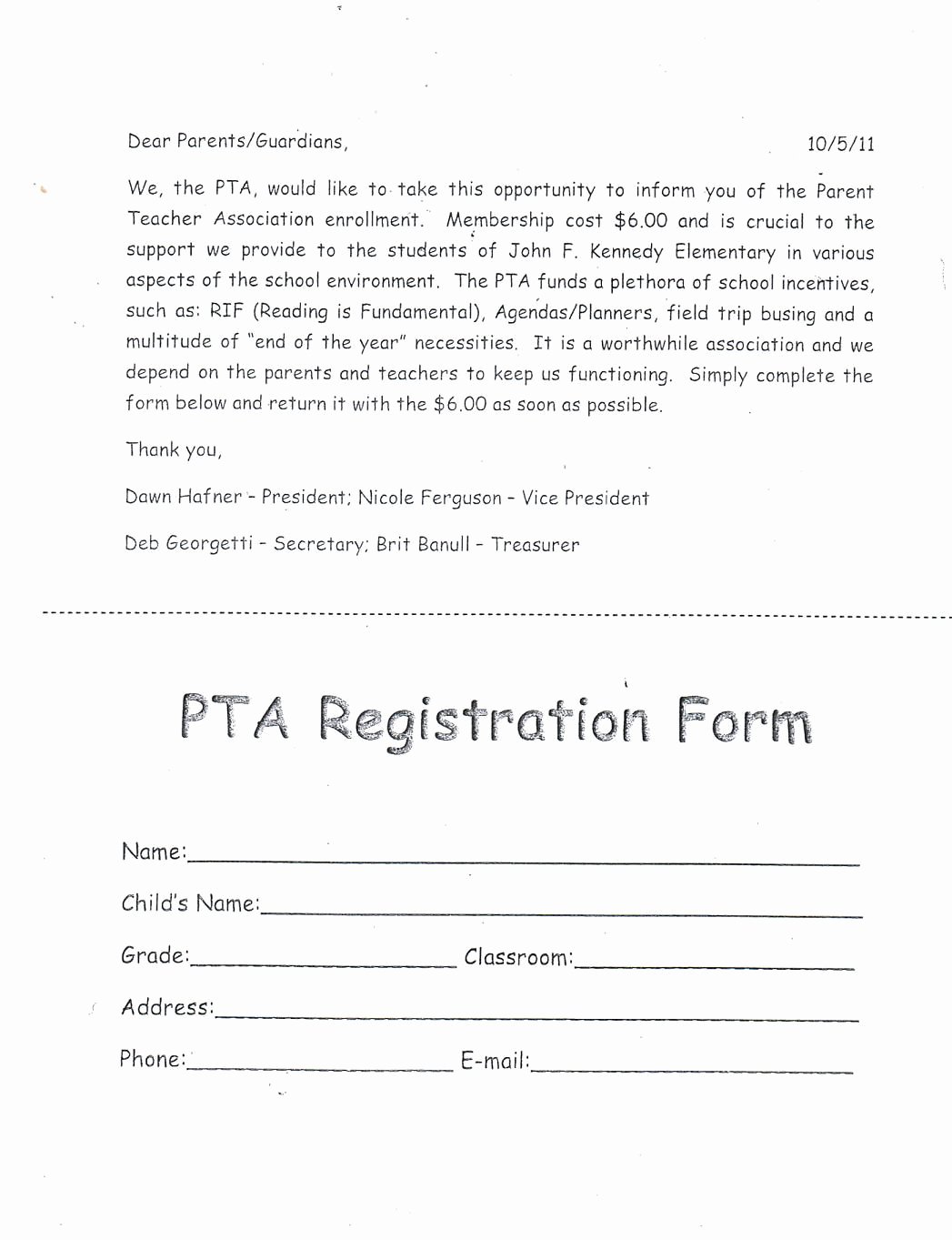 Pto Sign Up Sheet Template Beautiful Pta Membership form Google Search Pta