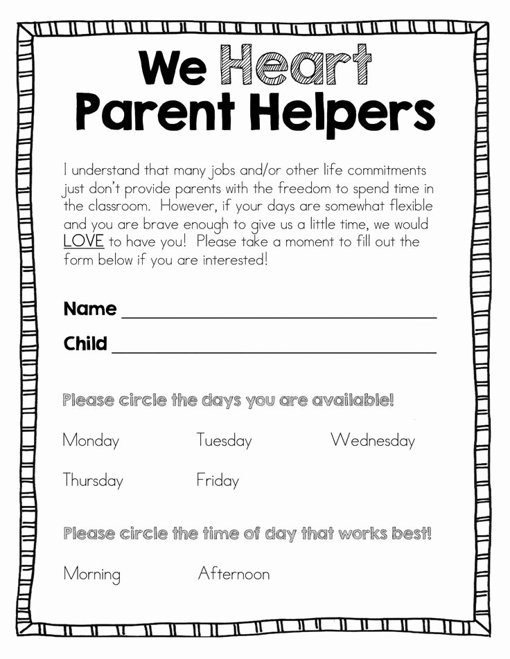 Pto Sign Up Sheet Template Lovely A Great Post About Parent Volunteers In the Classroom and