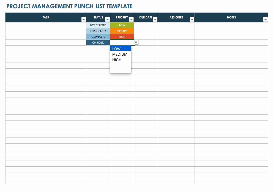 Punch List Template Excel Beautiful Free Punch List Templates