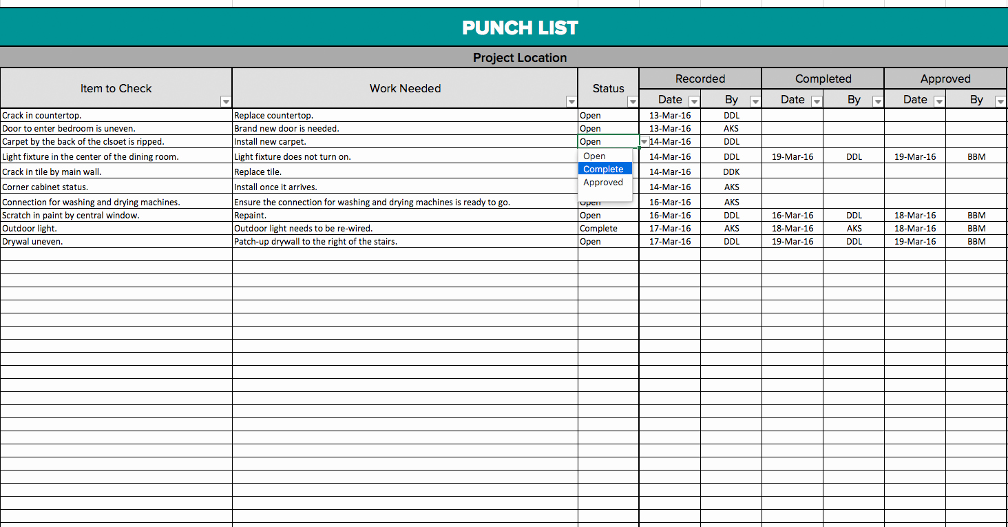 Punch List Template Excel Elegant Free Construction Schedule Spreadsheet