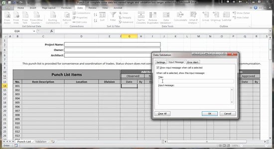 Punch List Template Excel Fresh Excel 2010 Construction Punch List Conditional formatting