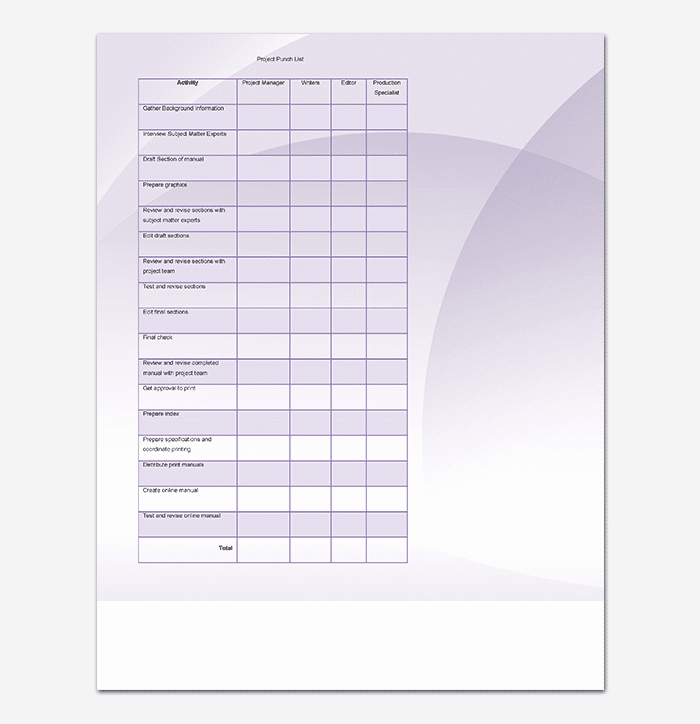 Punch List Template Word Elegant Punch List Template 14 Word Excel Pdf format