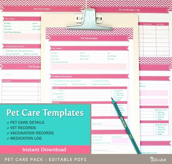 Puppy Record Template Best Of Pet Care Records Templates Editable Pdf Files for A4 and